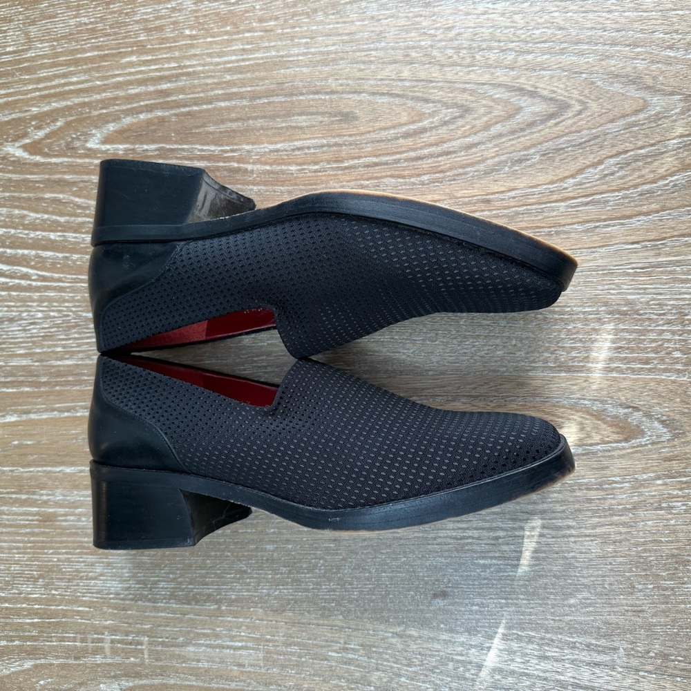 Donald J. Pliner Alice Black Dot Square Toe Chunky Block Heel Loafer Women's 8.5 - Picture 4 of 10